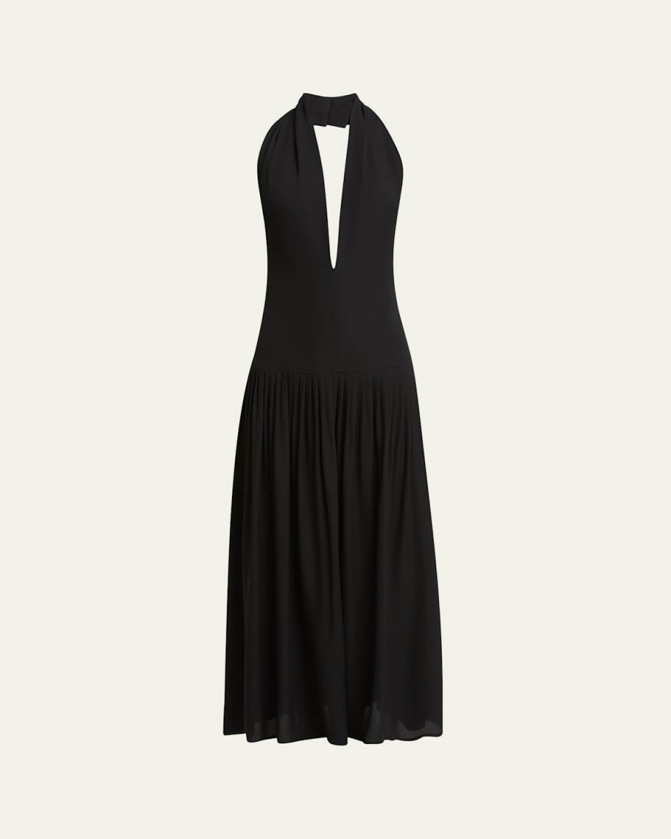 Tala Halter Viscose Georgette Dress